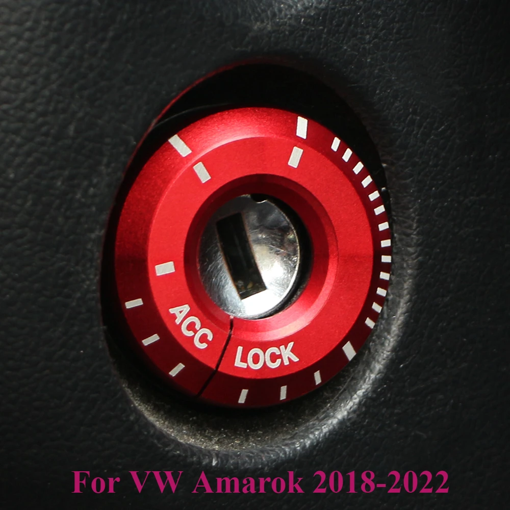 4 Colors Aluminium Car Ignition Key Ring Sticker for VW Volkswagen Amarok 2018-2020 2021 2022 Car Styling Acc.