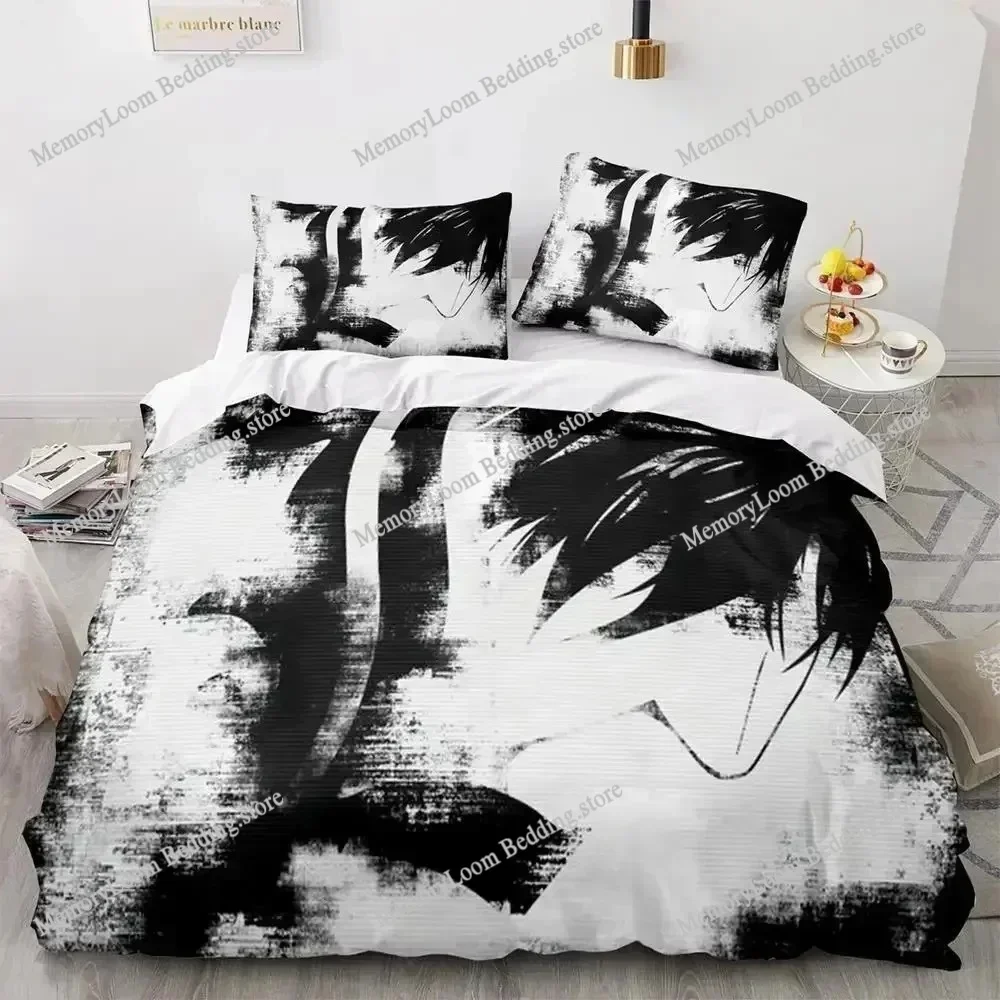 

Stylish 3D Anime Death Note Themed Duvet Cover Set with Pillowcases, for a King or Queen Size Bed, Ideal for Fans Luxury Gift