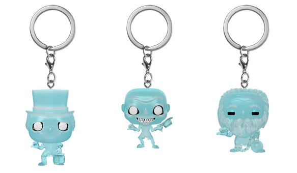 Juguetes de figuras de acción de vinilo de la mansión encantada Phineas Ezra Gus Hatbox Ghost, llavero
