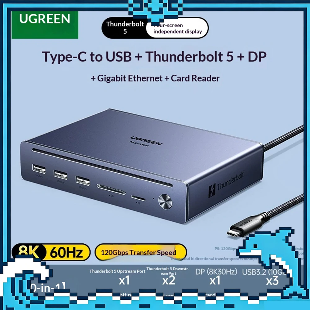 UGREEN U712 Expansion Dock USB Typec HDMI Suitable For Charging Two Devices Simultaneously For MacBook Pro Air Laptop