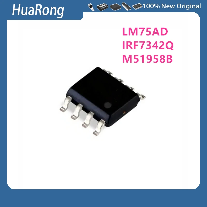 10Pcs/Lot  LM75 LM75A LM75AD F7342Q IRF7342Q M51958B 958B SOP8