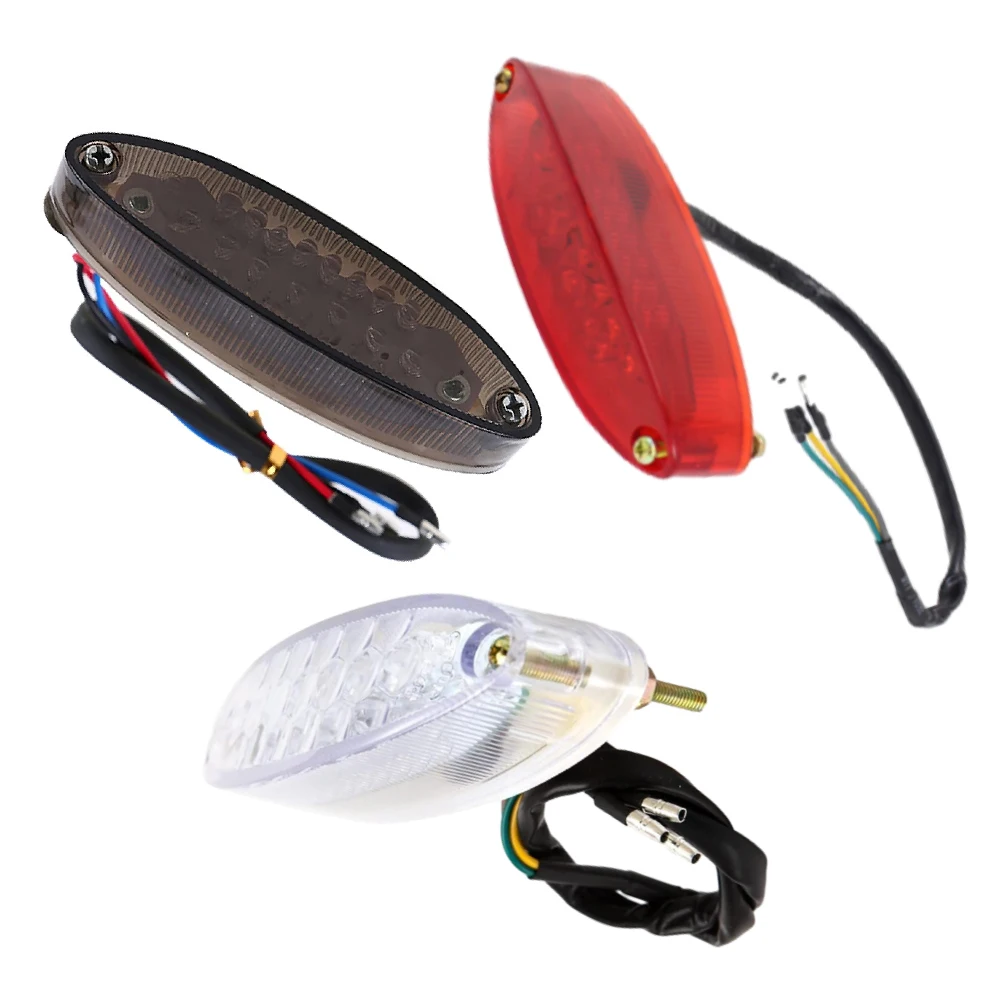 

12 V DC Motorcycle Taillight Universal Brake Stop Light For most motorcycles and ATVs Red/Smoked/Clear