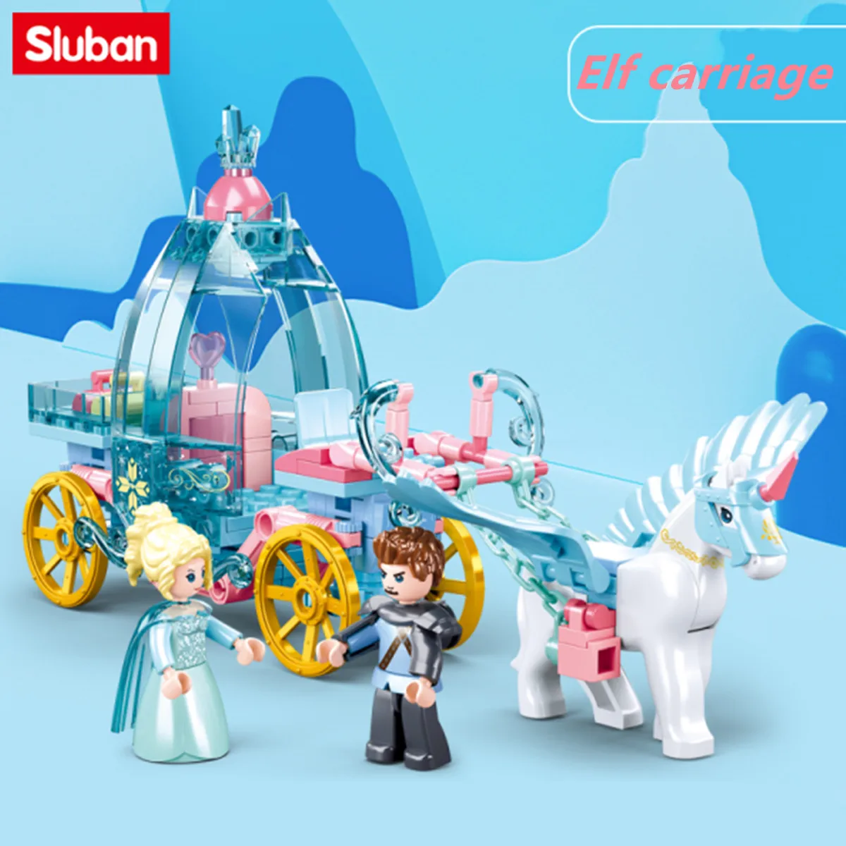 Sluban Building Block Toys Girls Dream Ice Carriage 191PCS Bricks B0896 Friends Fairyland Royal Horsecar Fit With Leading Brands