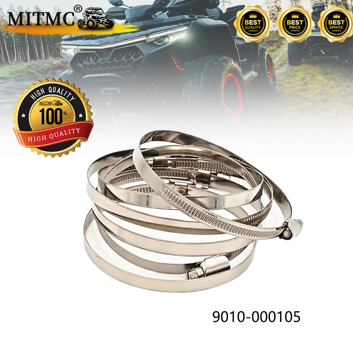 

1 set of 6 pieces CVT AIR PIPE SCREW CLAMP 78-101 For CF 400 500 520 600 800 1000 ATV UTV 9010-000105