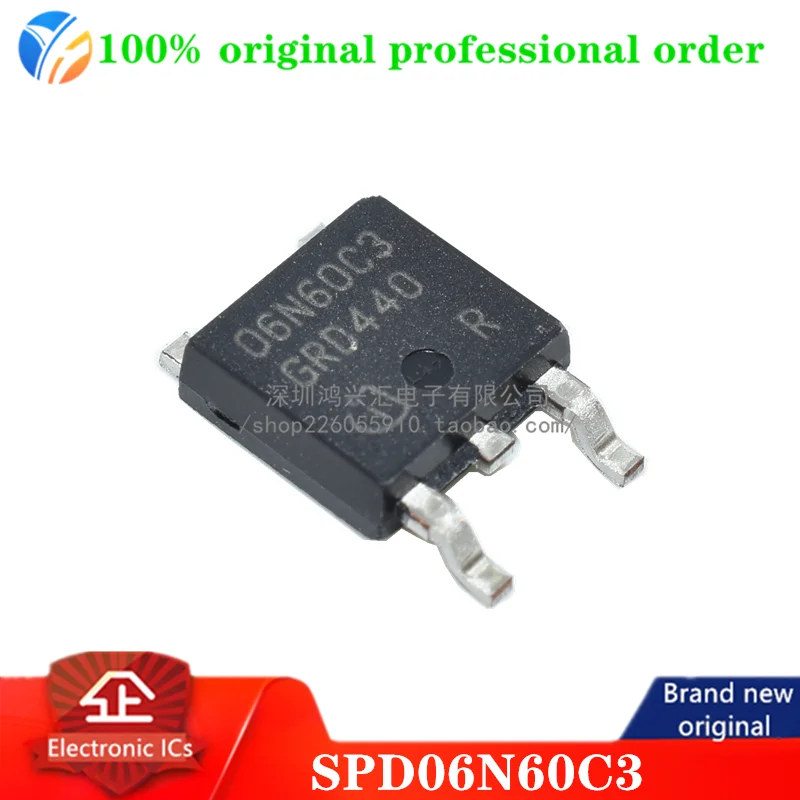 100% original SPD06N60C3 Trans MOSFET N-CH 600V 6.2A 3-Pin(2+Tab) DPAK T/R