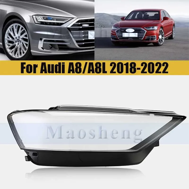 

Front Bumper Headlight Shell For Audi A8/A8L 2018-2022 Cover Shade Head Lamp Glass Head Light Lens Caps