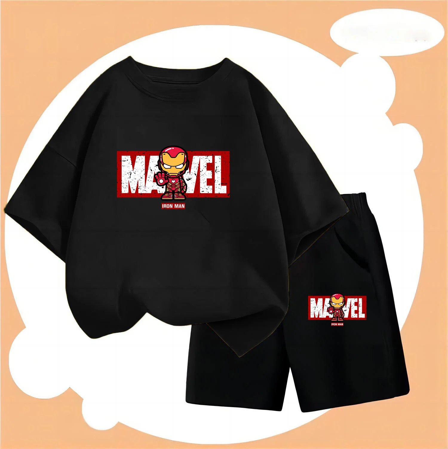 

Kids mavel Tshirt Amine Cartoon T-shirt Set Boy Girl Baby Tee Kids Tops For Children's Sets Short Sleeve Boys T-shirt