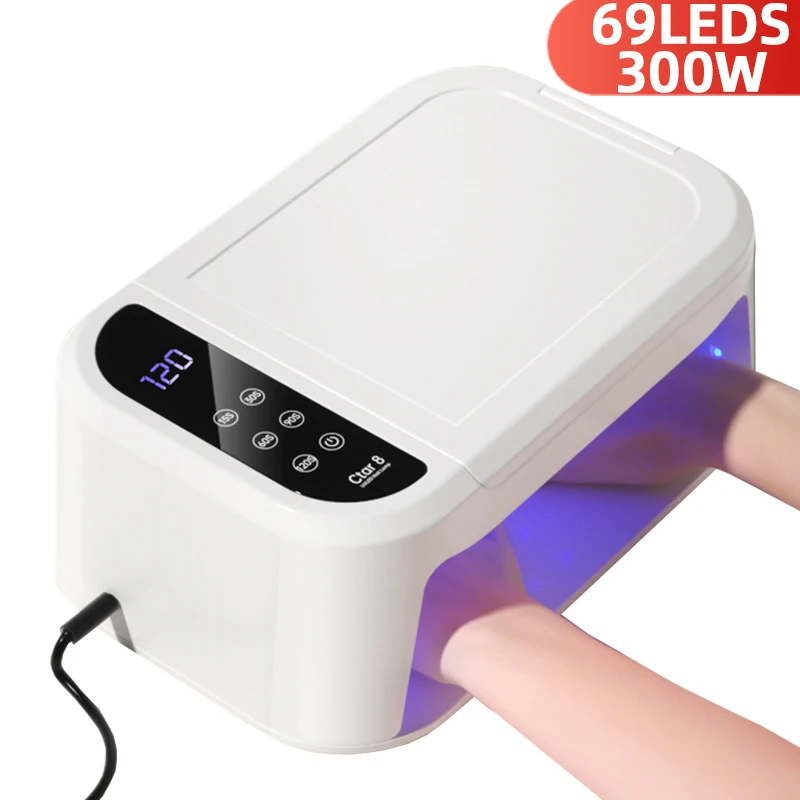 NEW 69LEDS UV LED Nail Lamp For Fast Drying Gel Nails Polish 300W Professional Gel Polish Drying Lamps With Timer Auto Sensor