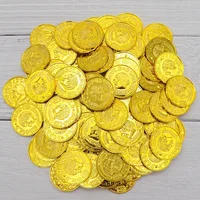 10/25/50pcs Plastic Pirate Coin Clown Pattern Kids Party Fake Treasure Festival Party Birthday Gift Children's Gold Coin Toys 4