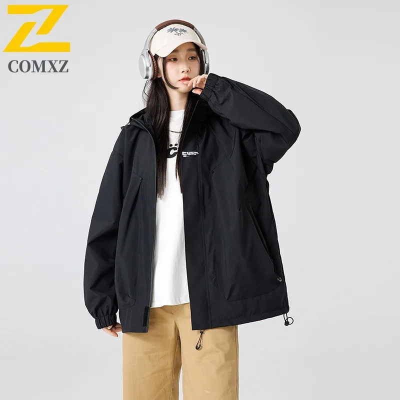 EiAO سترة واقية للزوجين مقنعين ربيع الخريف مقاوم للماء يندبروف سترة خارجية للمشي لمسافات طويلة التخييم الصيد السفر أكتيفيوير #5