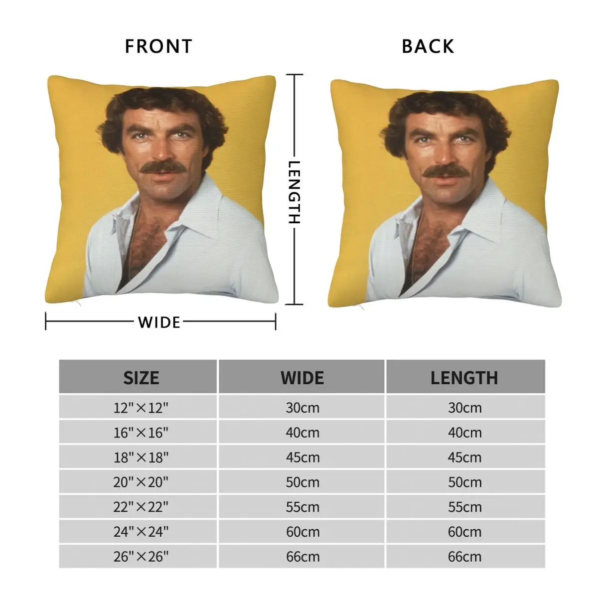 Tom Selleck Moustache Pillowcase Polyester Linen Velvet Printed Zip Decor Throw Pillow Case Sofa Seater Cushion Case 18
