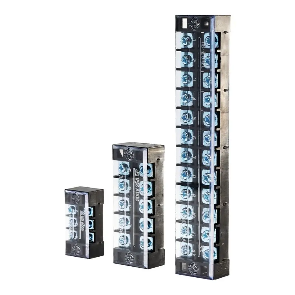 600V Screw Terminal Block 3-20 Positions 25A Current Rating Dual Row Terminal Block Screw Clamp Connection