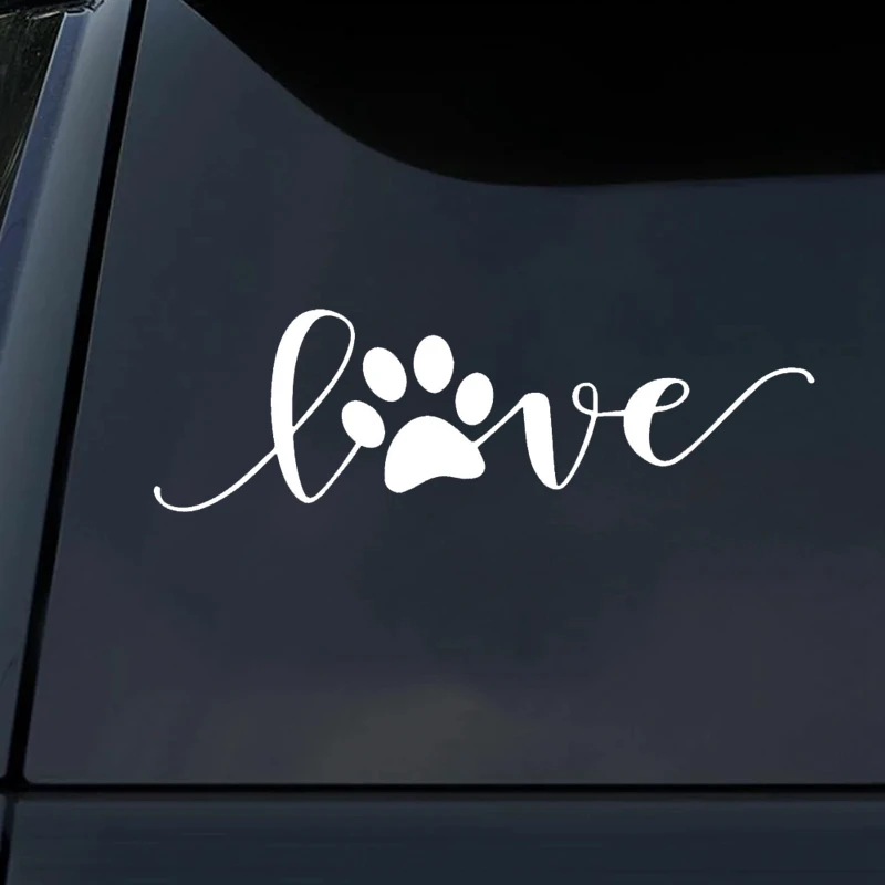 Love Dog Paw Print  Car Stickers Waterproof Auto Decors Window Motorcycle Vinyl Truck Wall Decal K520