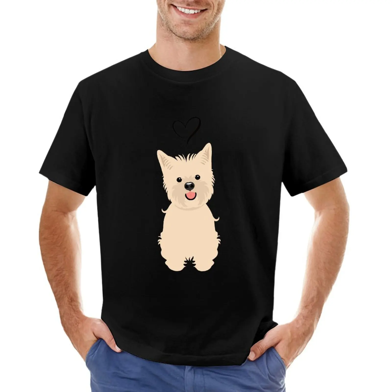 

LOVE Cream Cairn Terrier Dog T-Shirt essential t shirt animal prinfor boys korean fashion shirts graphic tee men