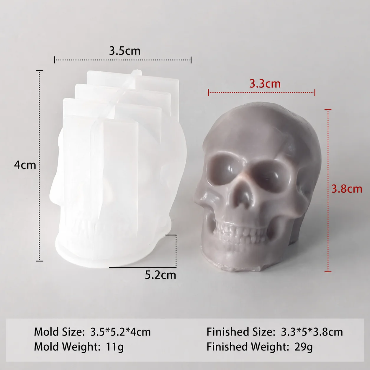 Skull Resin Mold Seasonal Skull Plaster Mold Skull Candle Mold Flexible For Resin Ornaments Party Table Displays Decorative
