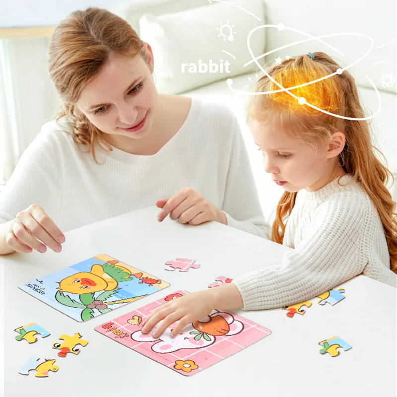 5 pièces 16 pièces dessin animé plat Puzzle apprentissage précoce enfant en bas âge Puzzle Intelligence Animal océan trafic Puzzle