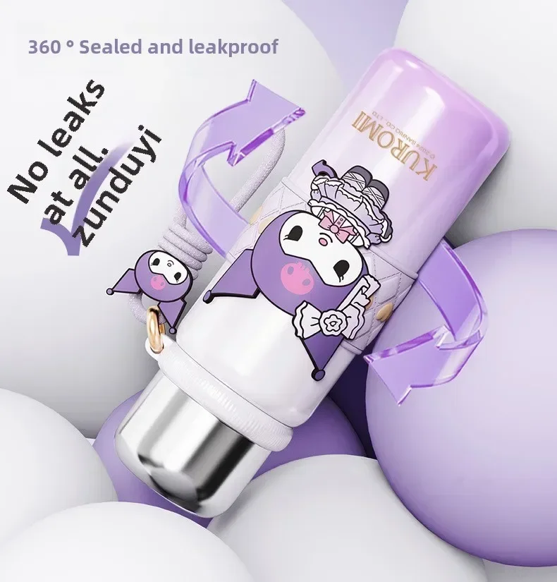 

Sanrio Kuromi Cinnamoroll 600ml Thermos Bottle Straw Kettle Stainless Steel Kawaii Cartoon Thermal Water Bottle Girls Adult Cup
