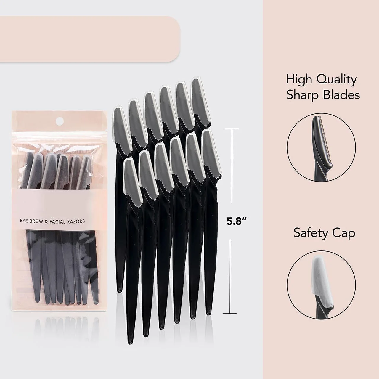 12Pcs Eyebrow Trimmer Knives Portable Face Razor Hair Remover Eye Brow Epilation Hair Removal Cutter Shaver Makeup Tools