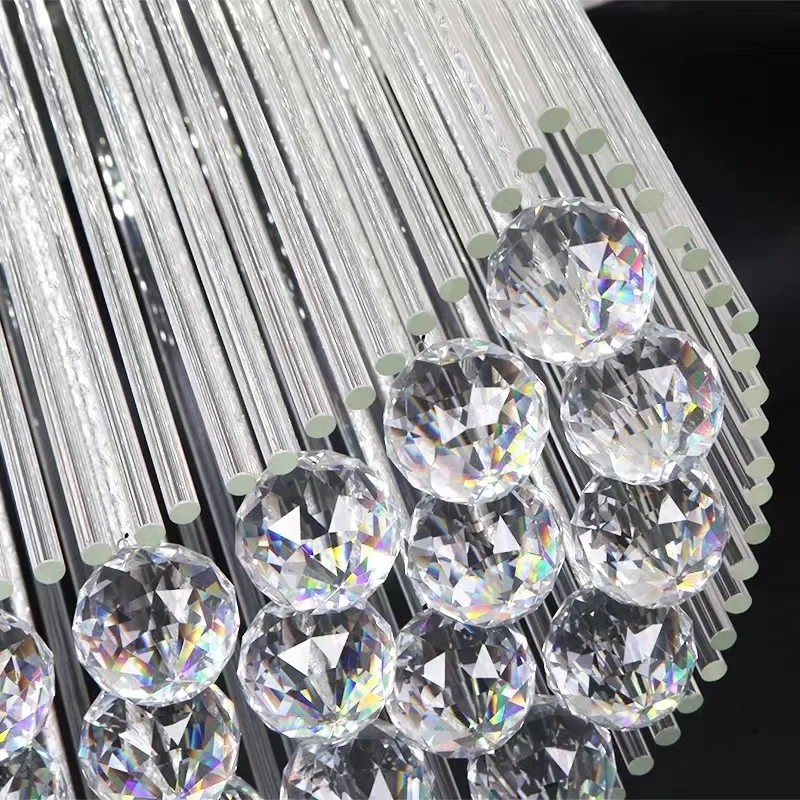 البيضاوي كريستال مصابيح السقف غرفة المعيشة أضواء غرفة الطعام Led الإبداعية الراقية فيلا جو فندق الهندسة مخصص