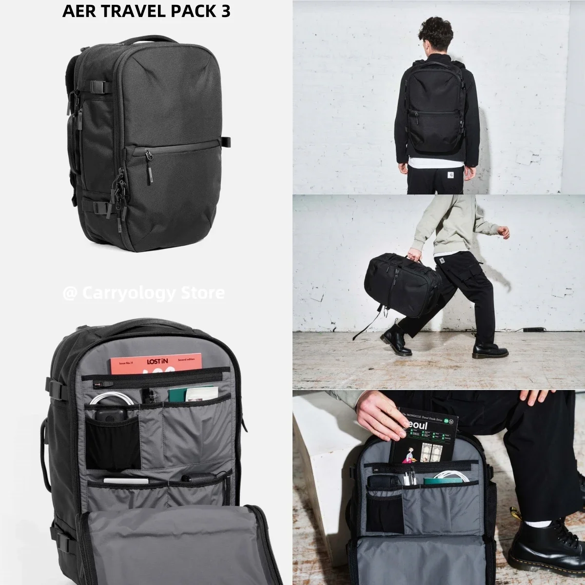 Travel Pack 3 Black - Durable Backpack/Bag/Rucksack/Knapsack Outdoor EDC Gear ,Water-Resistant,Trips| BNWT