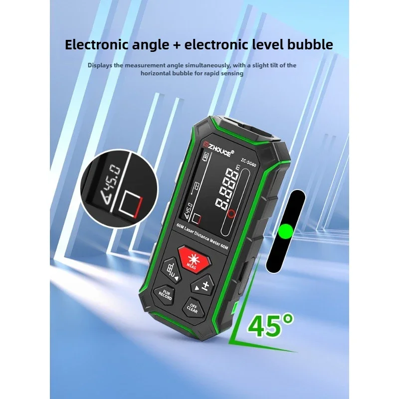 ZHOUCE ZC-SG60 محدد المدى ثنائي الاتجاه، مسطرة ليزر، مسطرة إلكترونية بالأشعة تحت الحمراء في الهواء الطلق يده قياس مسافة الضوء الأخضر #4
