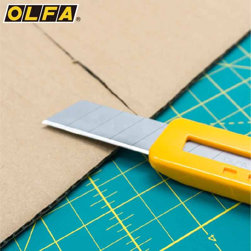 OLFA-cuchillo utilitario de SL-1, cortadores de producción artesanal de 18mm, corte de papel, cortador de bloqueo deslizante de un toque, cuchillos para el hogar y la Oficina