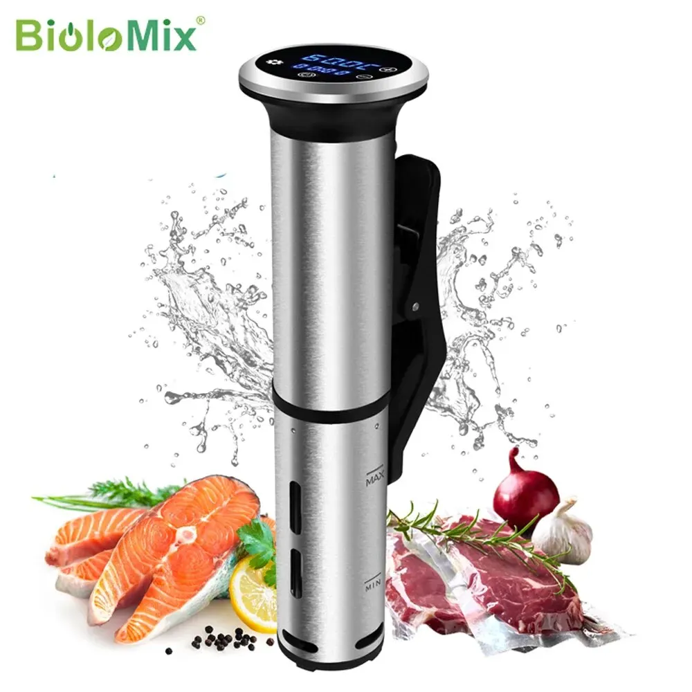 Плита Sous Vide из нержавеющей стали 2-го поколения IPX7 Водонепроницаемый Цифровой точный погружной циркулятор, Biolomix