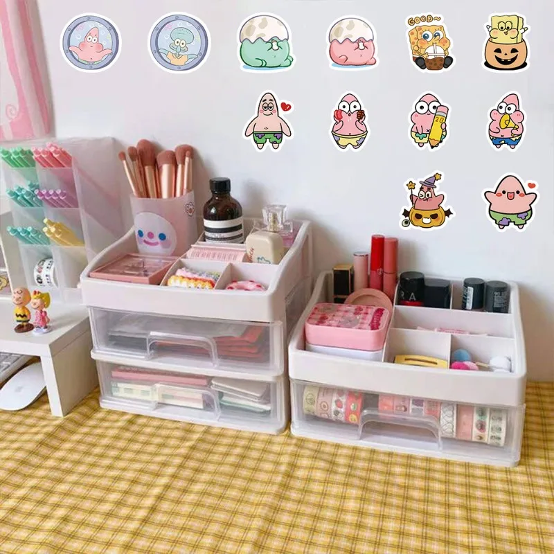 

Hot SpongeBob SquarePants Series Q Edition Sticker Cartoon Character Exquisite Creativity Print Notebook Stationery Sticker