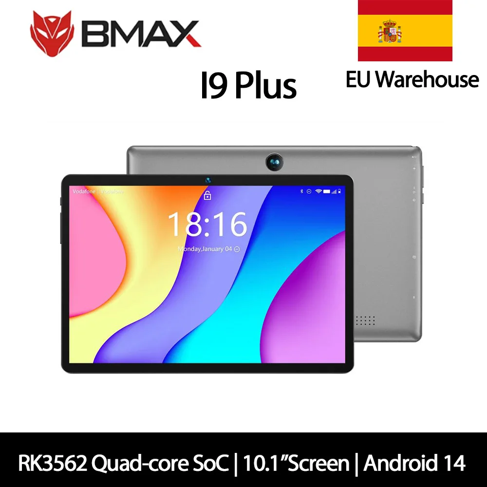 BMAX Kids Tablet I9 Plus Android 14 GPU G522EE 8GB RAM 64GB ROM 10.1 Inch Allwinner RK3562 Quad Core Port Tablets PC WIFI 6