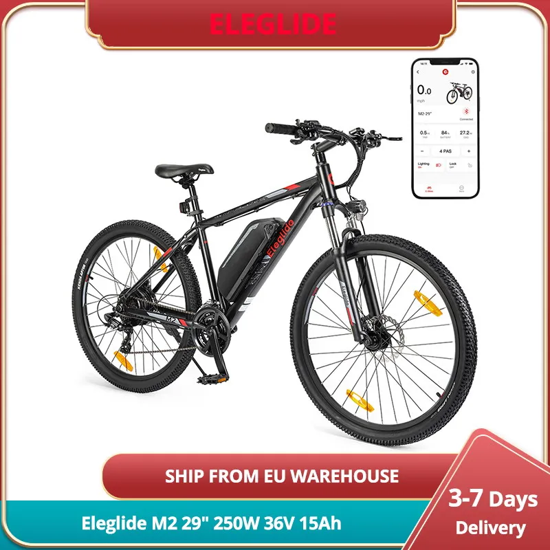 ELEGLIDE-Freins  disque hydrauliques avec verrouillage, Smart App Premium Suspension, Imagomoteur lectrique, Autonomie maximale 250 km, M2 29 