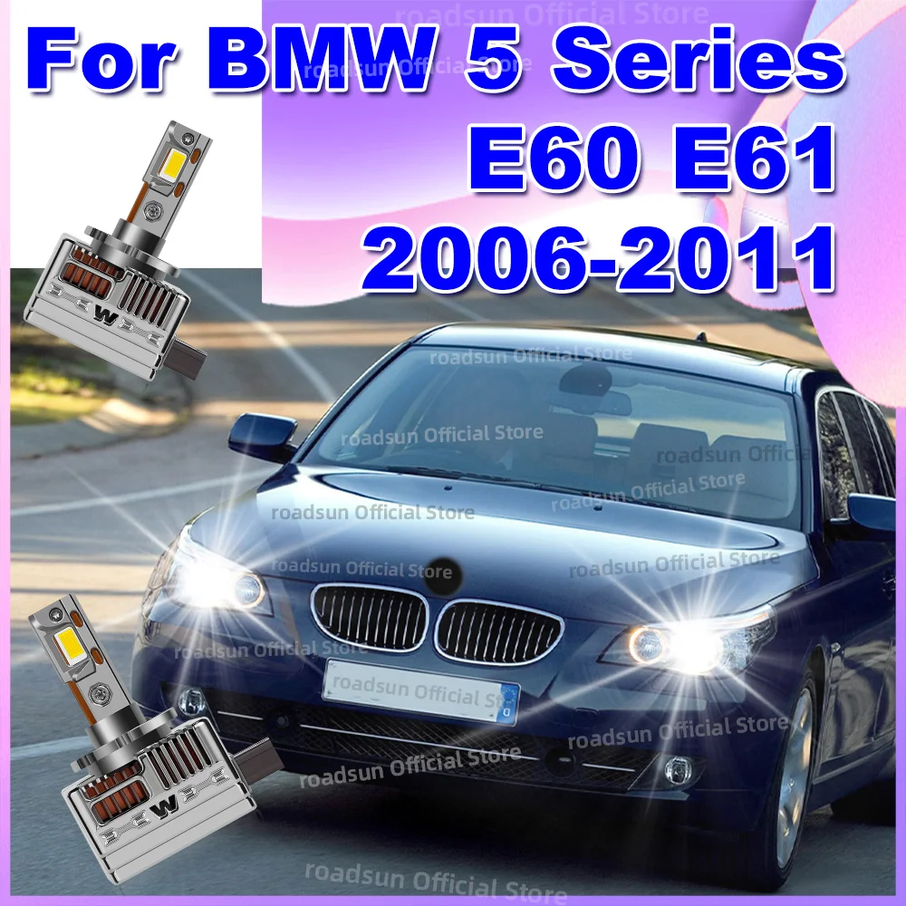 

LED CANBUS Headlight Bulb 50000LM HID Xenon Replacement for BMW 5 Series E60 E61 2006 2007 2008 2009 2010 2011