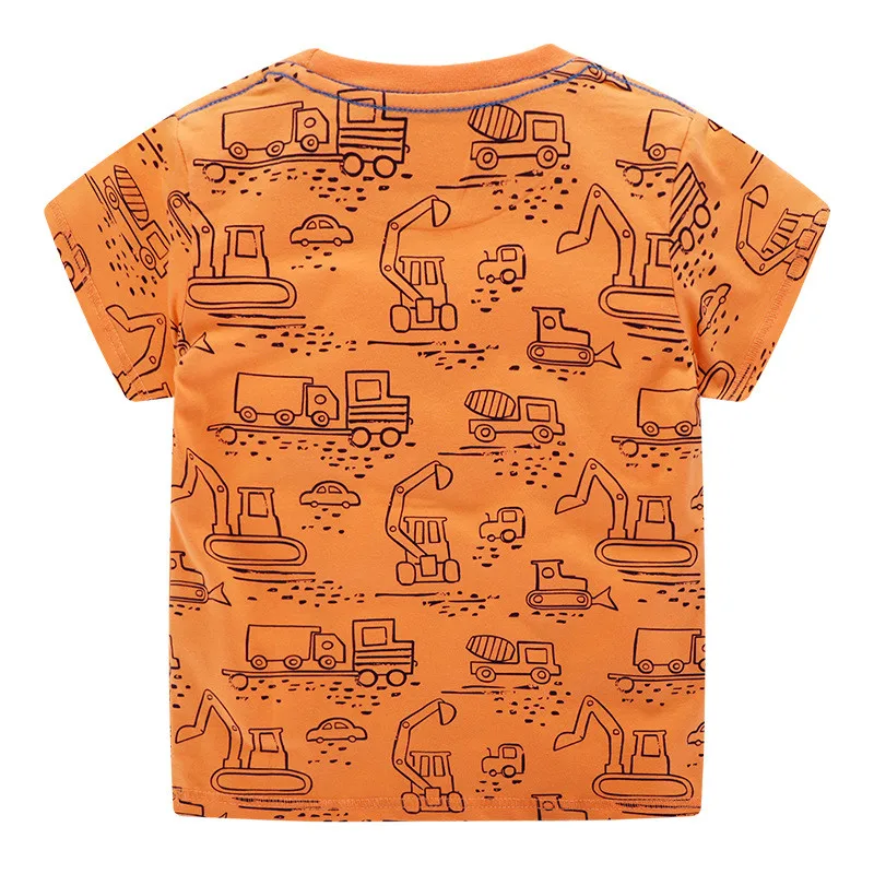 Meninos Camisetas para Crianças, Baby Tops, Kids Tees, Dinossauros Roupas de Verão, Nova Chegada, Medidores de Salto, 2 a 7T