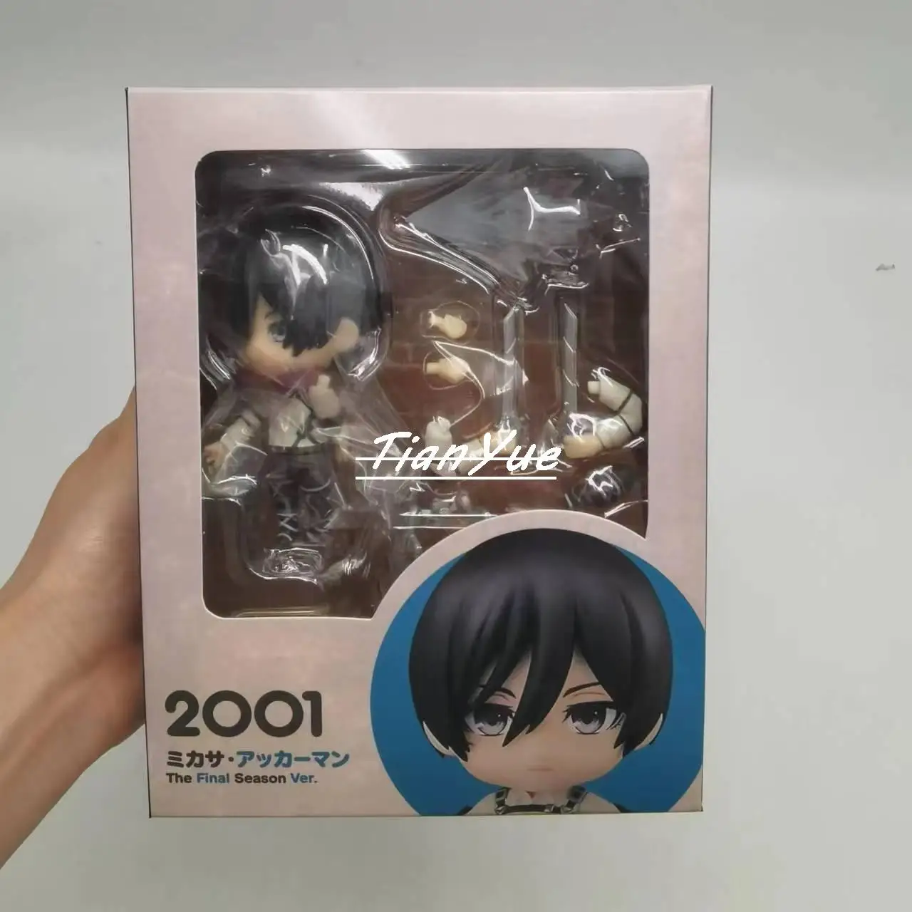 Mikasa Ackerman Attack on Titan 2001 figura de acción de Anime, modelo de juguete de 10cm, versión Linda