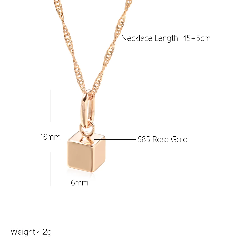 JULYDREAM Glossy Square Pendant Fashion Oval Buckle 585 Gold Color Women Necklace Long Chain Accessories Girls Geometric Jewelry