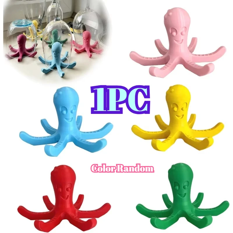 1PC Octopus Cup Drying Rack, Cup Holder, Funny Bottle Dryer Stand, Kitchen Countertop Drying Holder (Color Random)