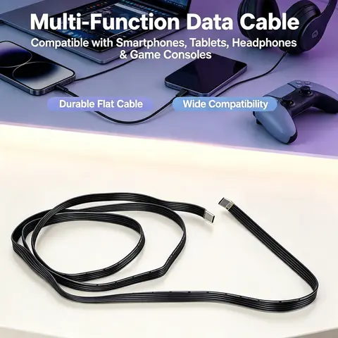 Thin Flexible USB C Type C Cable 20W Powerful 480Mbps Transfer for Multiple Mobile Phone Devices Length Optional