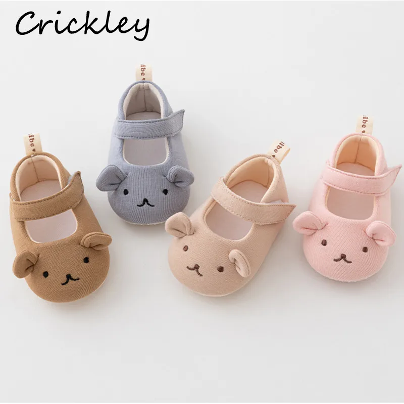 

Cartoon Bear Baby Boys Girls Casual Shoes Solid Cotton Floor Shoes For Kids Tennis Shoes Soft Non Slip Children Home Walk Shoes