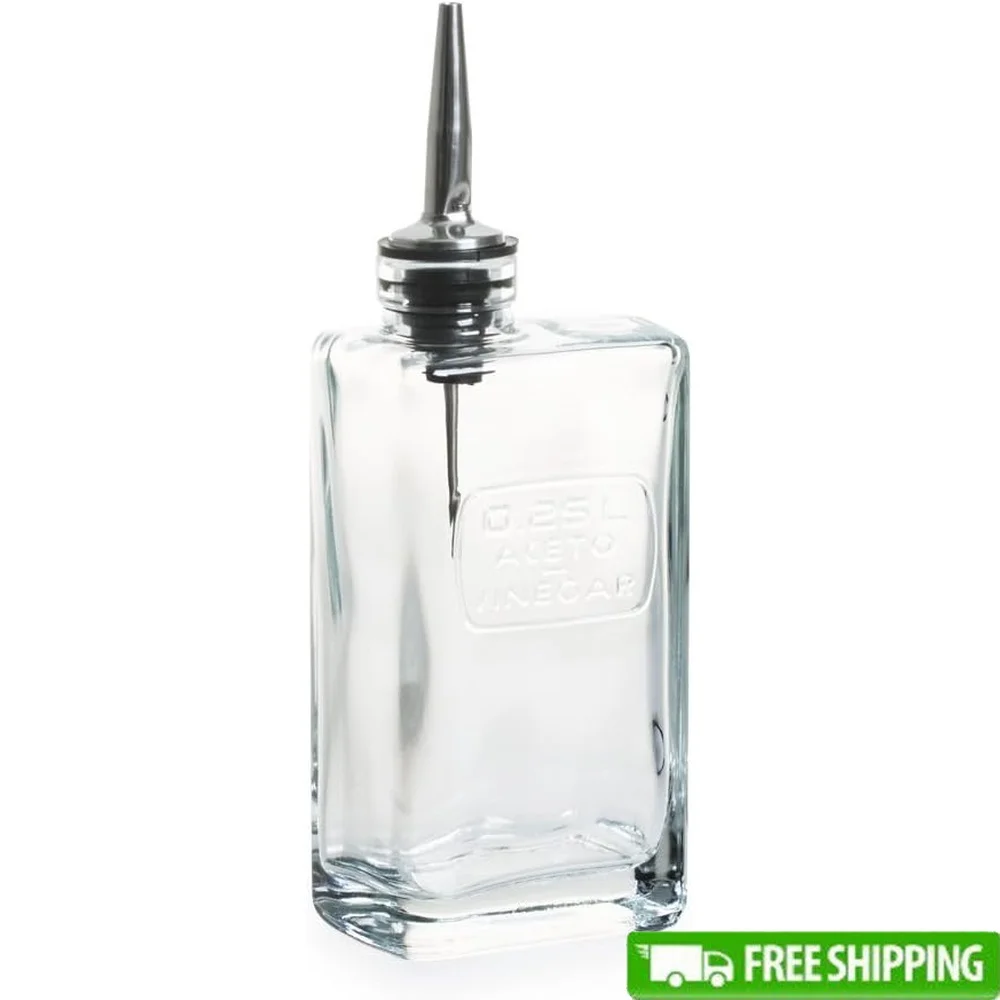 

Optima Glass Vinegar Bottle 250cc Kitchen Storage Clear Standard Bottle Italian Design Durable Home Use