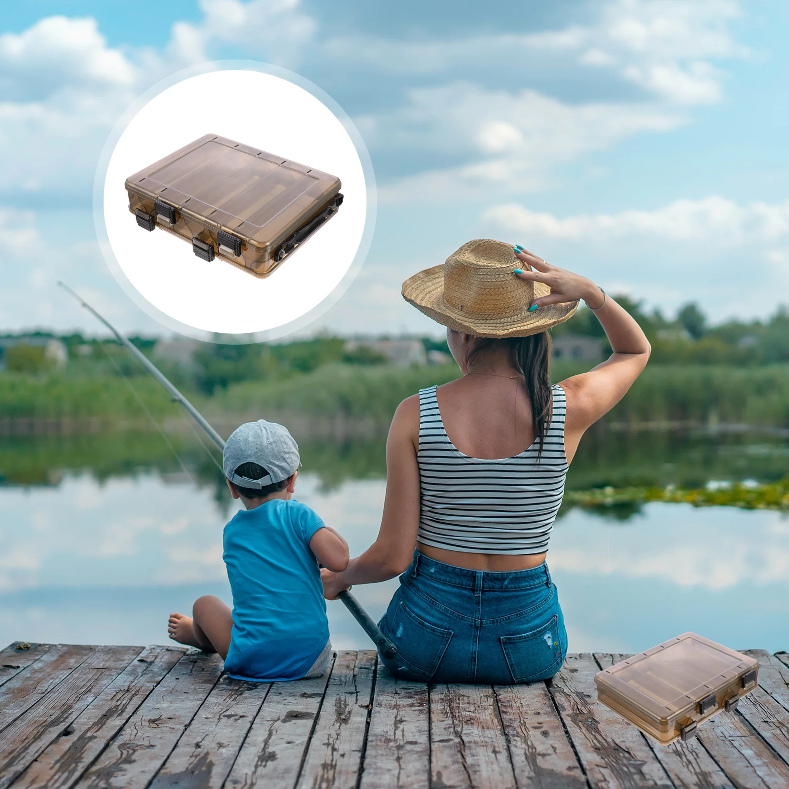 

Waterproof Fishing Tackle Organizer Bait Box Boxes Multifunctional Container with Compartments