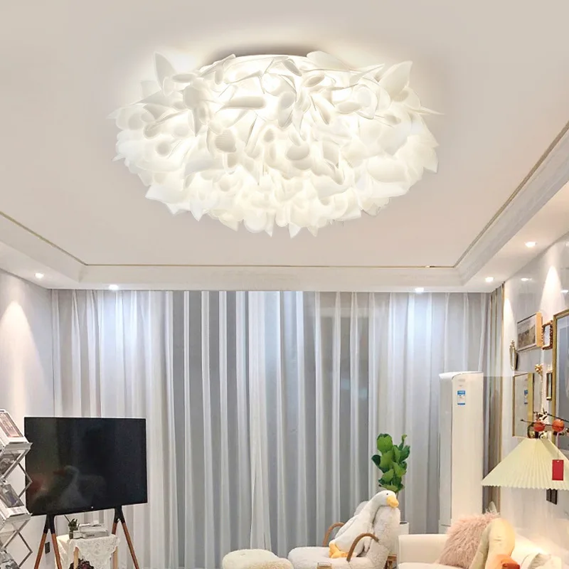 Internet celebrity petals cloud ceiling bedroom light luxury living room warm children's room master