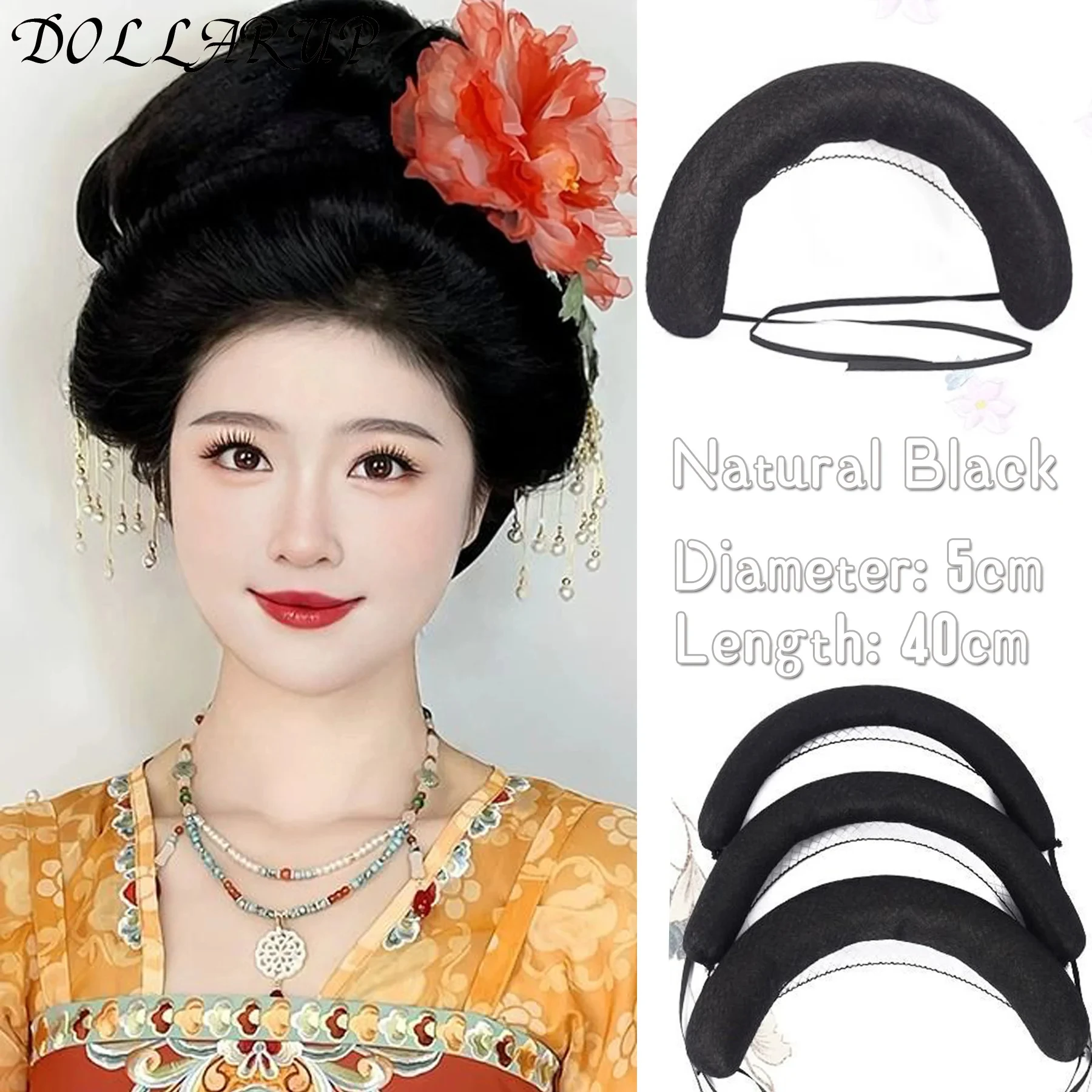 JKL الاصطناعية العتيقة Hanfu شعر مستعار المرأة قطعة واحدة كسول شعر مستعار حقيبة العتيقة الملتوية الشعر عقدة اليومية تنوعا التصميم الوسادة #6