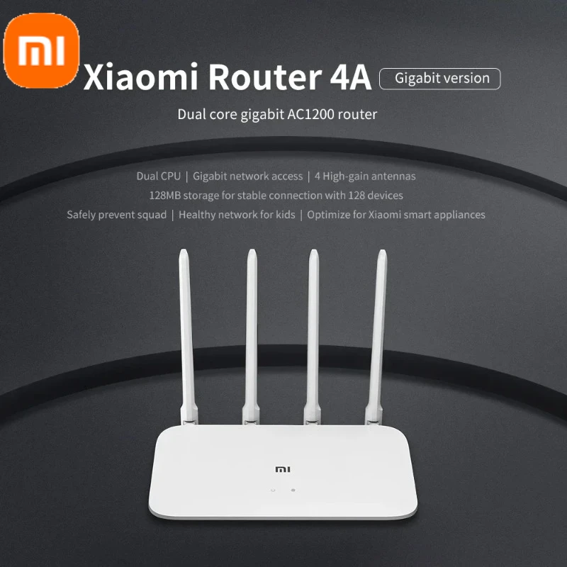 

Xiaomi router 4a gigabit edition 1000m 5ghz 2,4 ghz wifi rom 16mb ddr3 64mb 128mb high gain 4 antennen fernbedienung mi home app