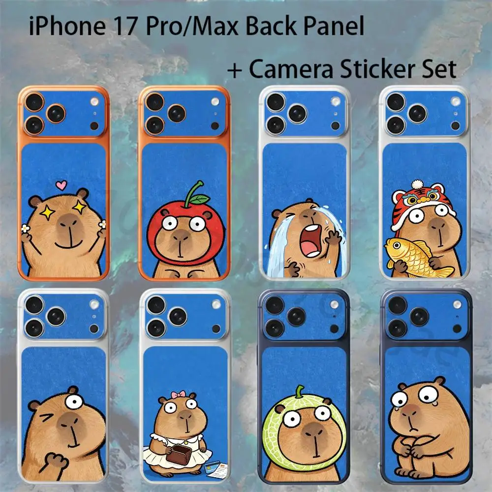 

Cute Capybara For iPhone 17Pro/ProMax Battry Back Cover with Camera Decal Skin Rear Protective Sticker Film