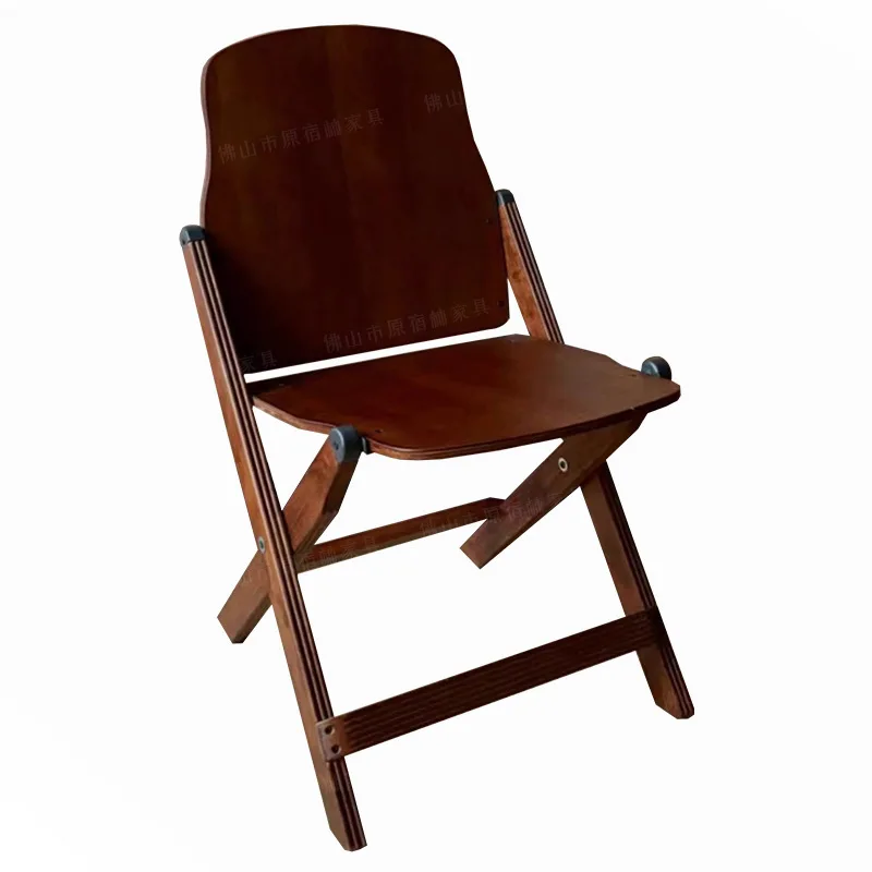 Retro old folding chair wooden organ folding dining chair cafe cafe dining chair