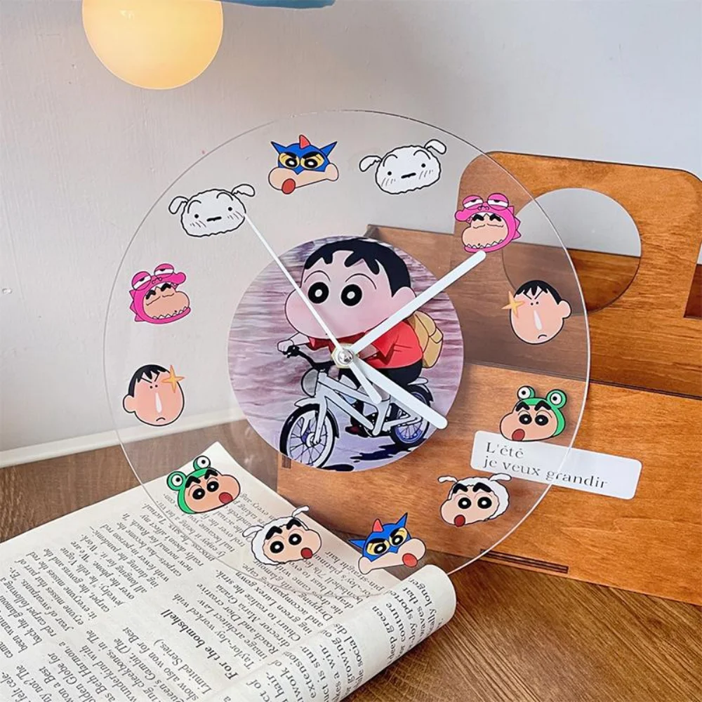 

Аниме карандаш Шин-Чан акриловые часы в сборе Kawaii мультфильм настольные настенные часы украшение подарок подходит для домашнего декора