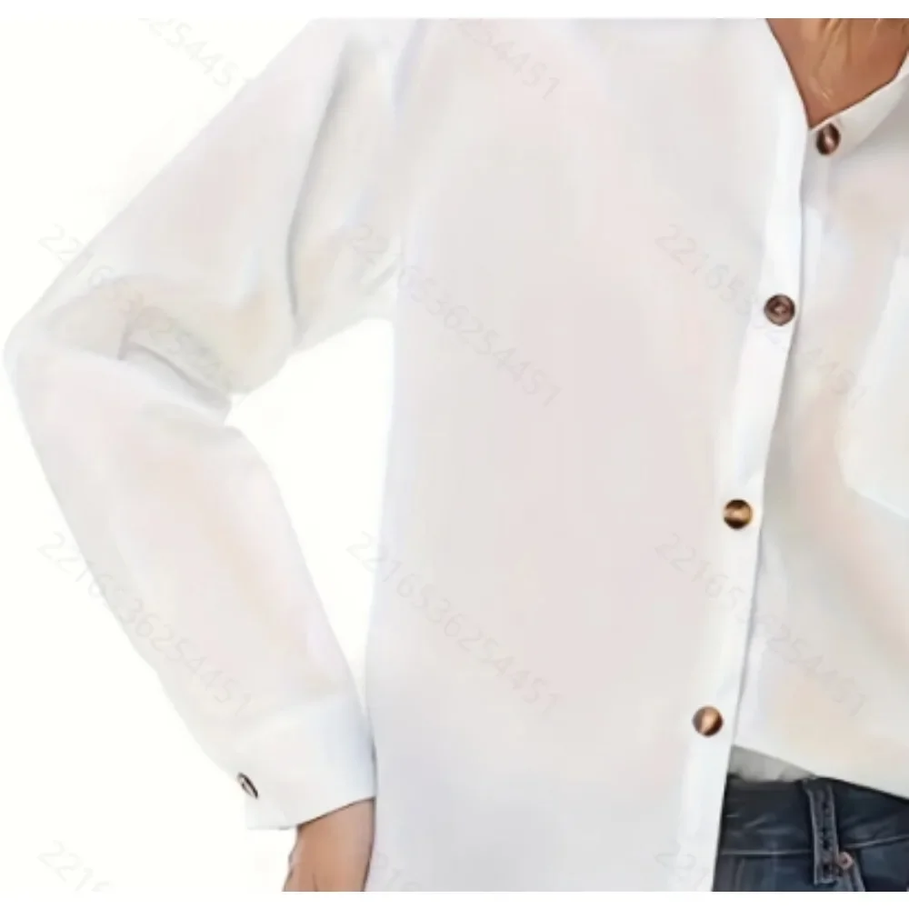 Plus Größe 1XL-5XL Neue frauen Mode Langarm Taste Bluse Casual Hemd Bluse Mode Langarm Top Lose hemd