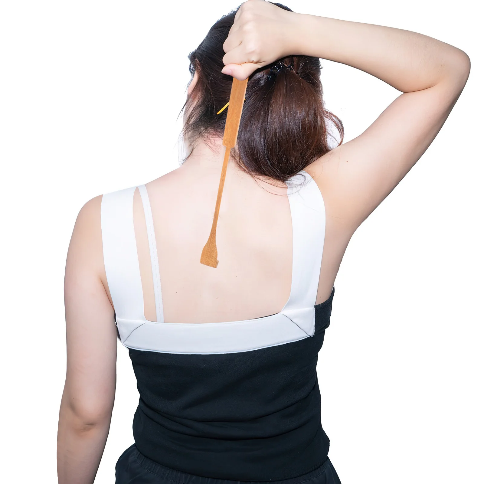 Arranhador traseiro de bambu durável, design dobrável, ergonômico, artesanal, portátil, ferramenta de auto massagem, textura natural, uso em viagens