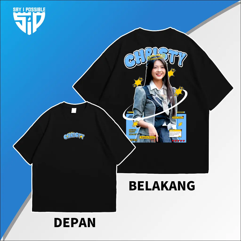 KAOS JKT48 MY OSHI CHRISTY STARS EDITION - kaos streetwear - Baju T-Shirt Viral JKT 48 Combed  Pria Unisex