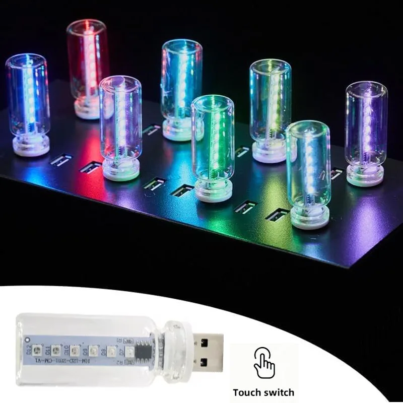 

USB Touch Control LED Atmosphere Lamp Dimmable 10 Colors Lighting Mini Ambient Night Light for Party Holiday Bedroom Car Decor