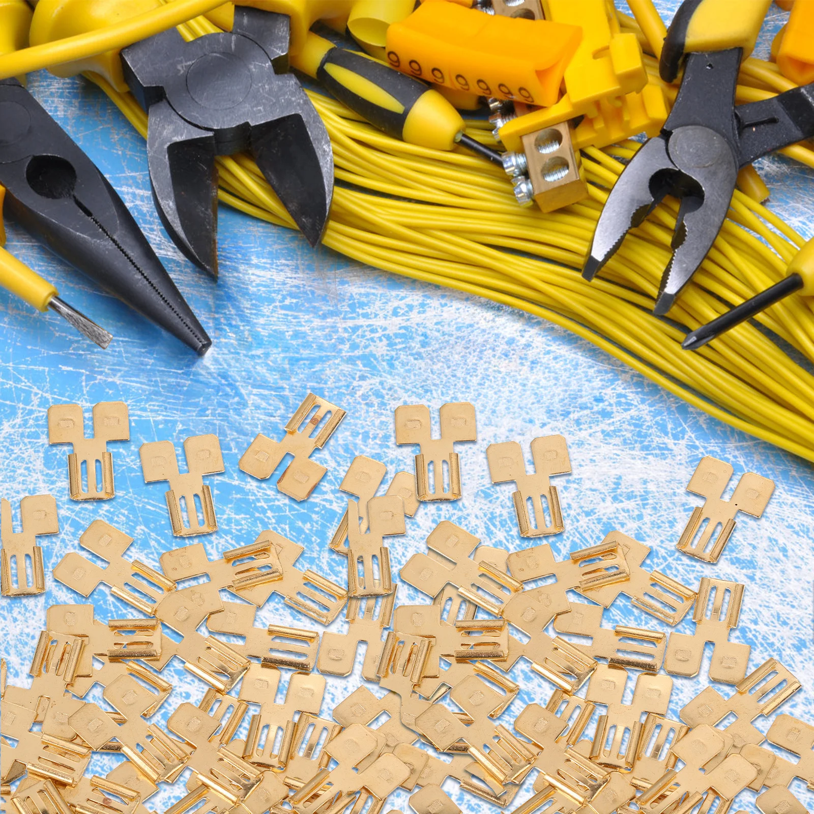 

50Pcs Quick Disconnect Terminals Brass Electrical Wire Connectors Crimp Connector Kit Automotive Wiring Solutions